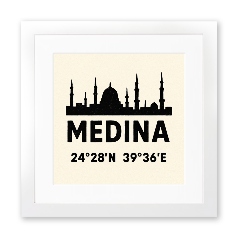 Place Coordinates Linoprint-Style Art (c267)