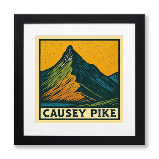 Mountains Linoprint-Style Art (c377)