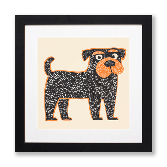 Boxer Linoprint-Style Art (1453-1)