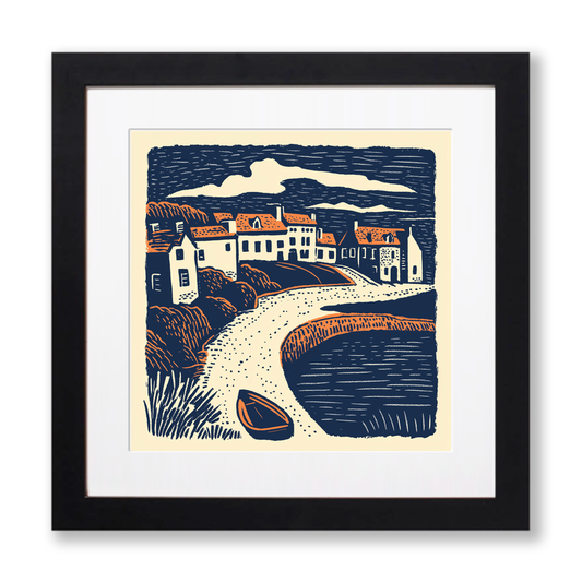 Alnwick Castle, Northumberland Linoprint-Style Art (1-1)