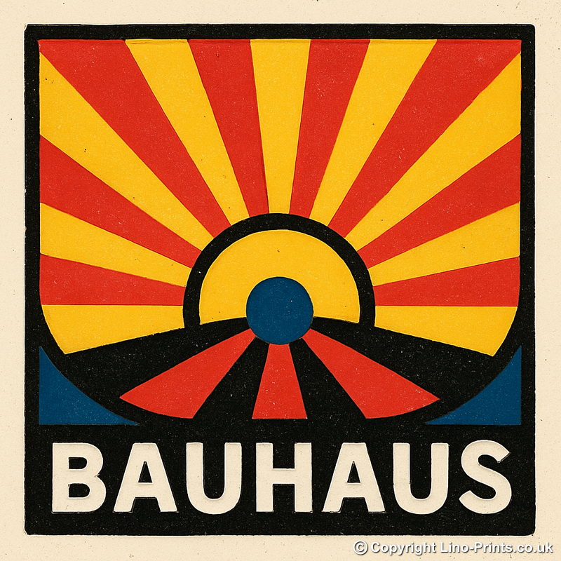 Bauhaus Design Linoprint-Style Art (c489)