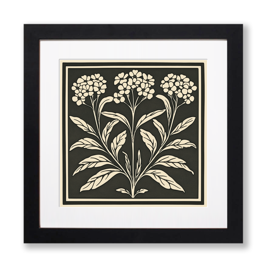 Verbena Linoprint-Style Art (1751-1)