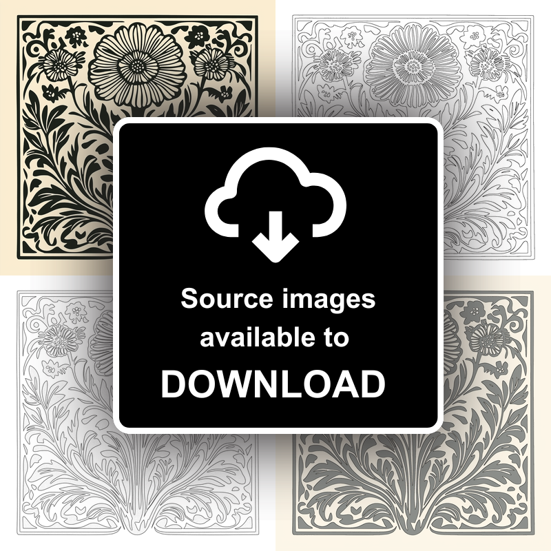 Helenium Linoprint-Style Art (1718-1)