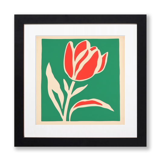 Tulip Linoprint-Style Art (1685-1)