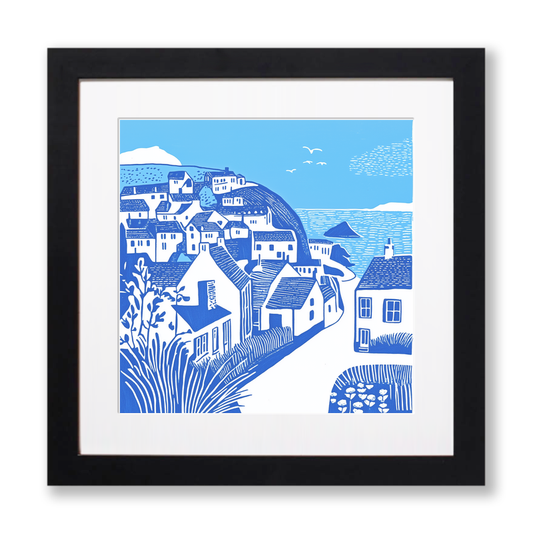 Port Isaac Linoprint-Style Art (894-1)