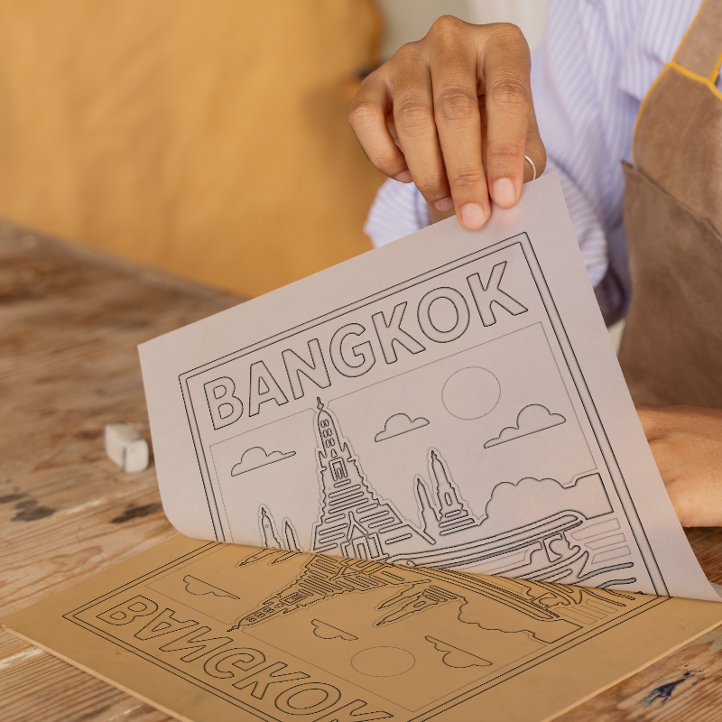 Cities Linoprint-Style Art (c239)