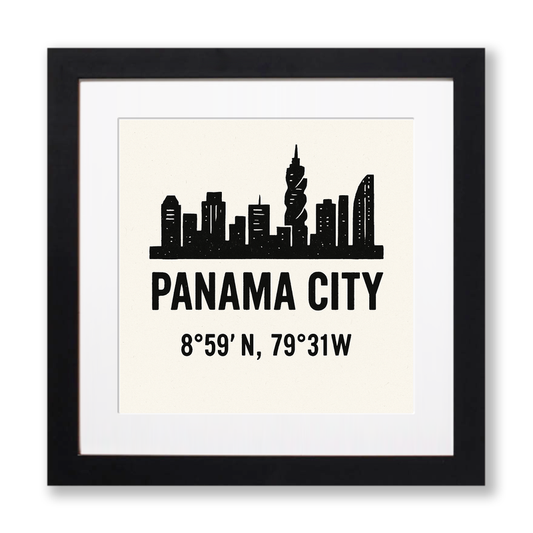 Place Coordinates Linoprint-Style Art (c252)