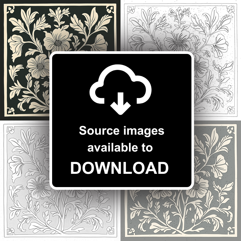 Primrose Linoprint-Style Art (1737-1)