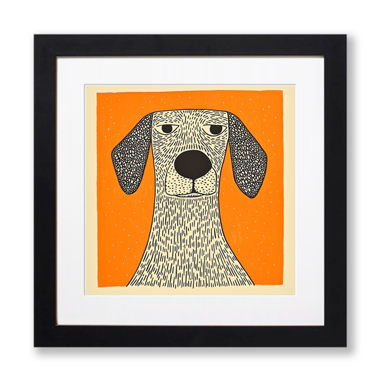 Golden Retriever Linoprint-Style Art (1469-1)
