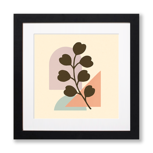 Flowers and Plants Linoprint-Style Art (c535)