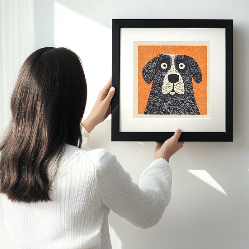 Saint Bernard Linoprint-Style Art (1483-1)