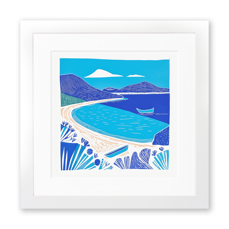 Minimalist horizon Linoprint-Style Art (985-1)