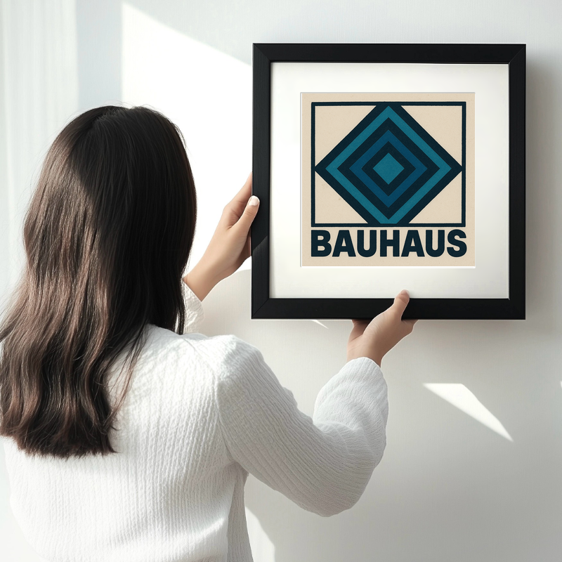 Bauhaus Design Linoprint-Style Art (c480)