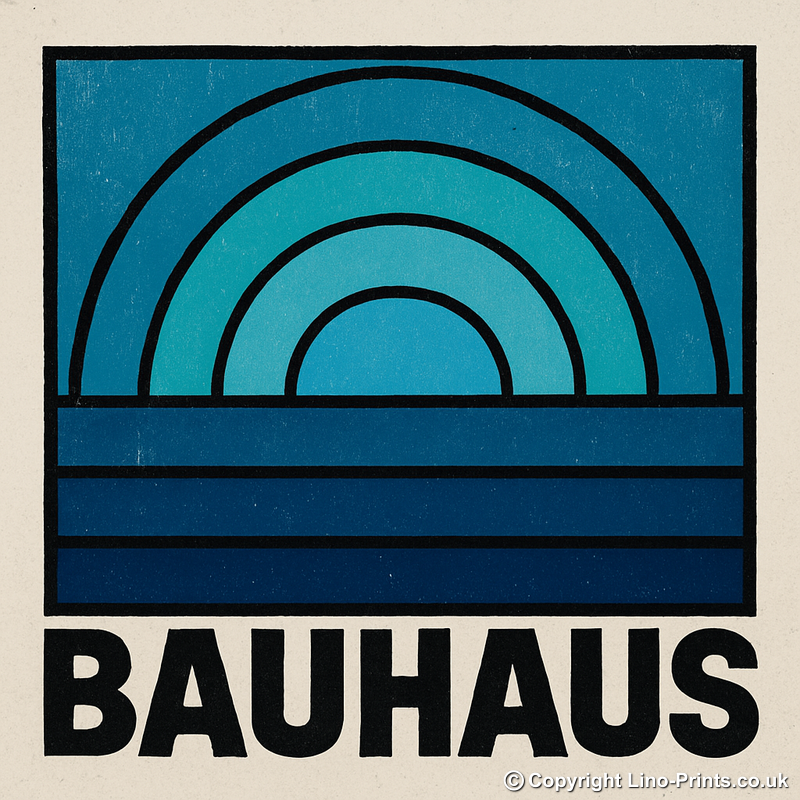 Bauhaus Design Linoprint-Style Art (c466)