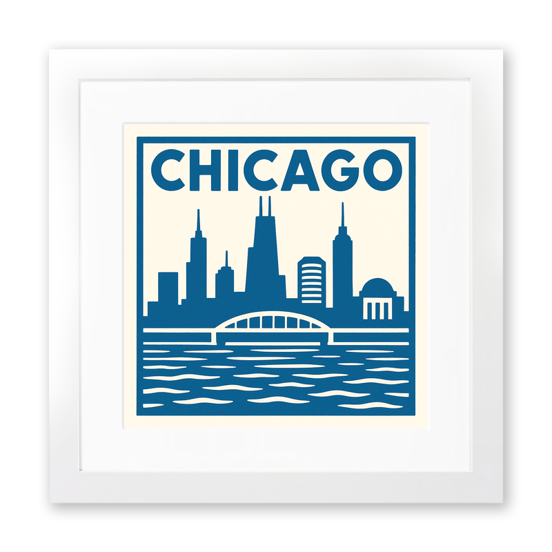 Cities Linoprint-Style Art (c212)