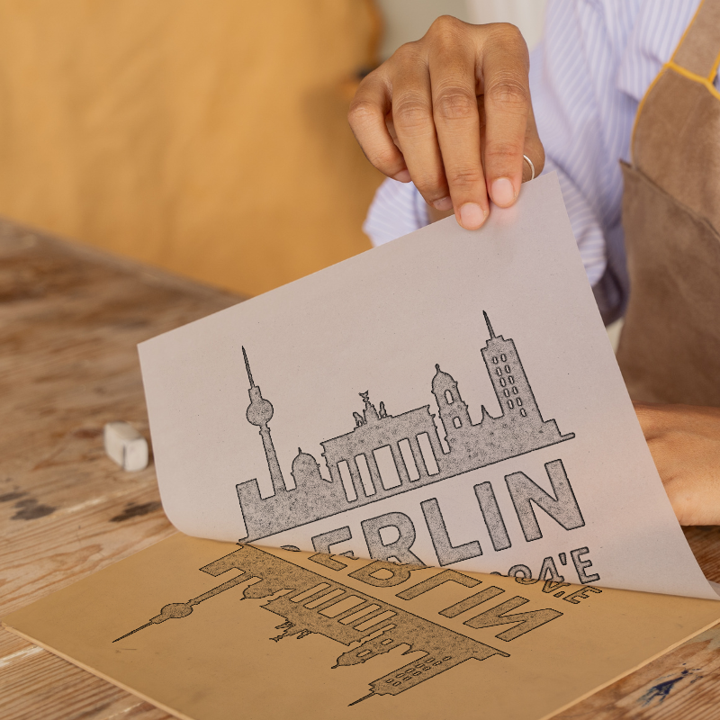 Place Coordinates Linoprint-Style Art (c333)