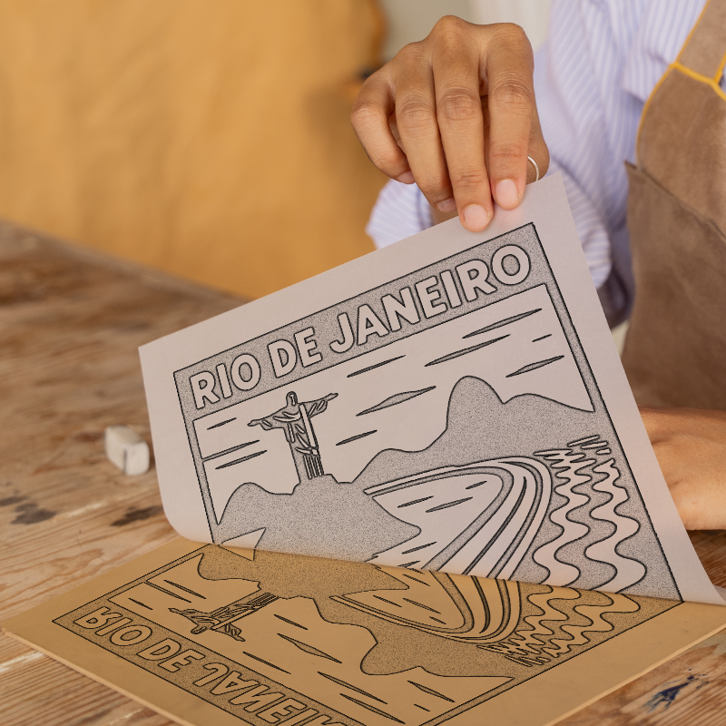 Cities Linoprint-Style Art (c106)