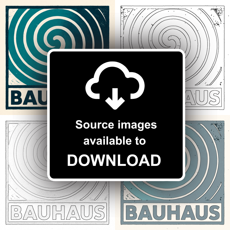 Bauhaus Design Linoprint-Style Art (c443)