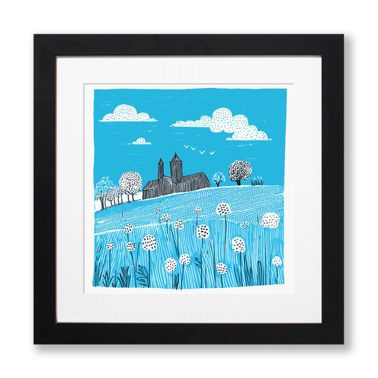 Durham Cathedral Linoprint-Style Art (556-1)