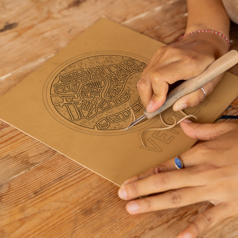 Maps Linoprint-Style Art (c39)