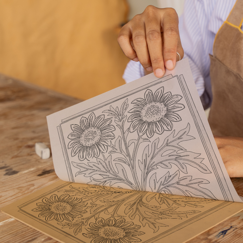 Rudbeckia (Black-eyed Susan) Linoprint-Style Art (1740-1)