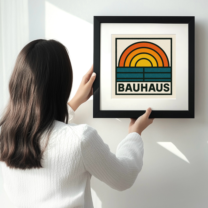 Bauhaus Design Linoprint-Style Art (c490)