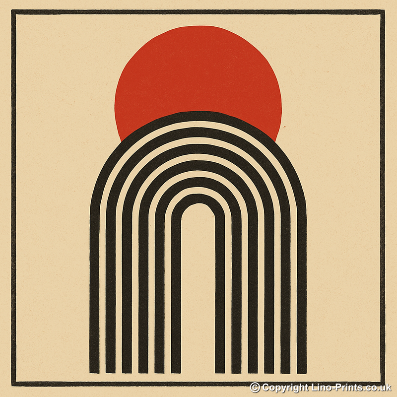 Bauhaus Design Linoprint-Style Art (c406)