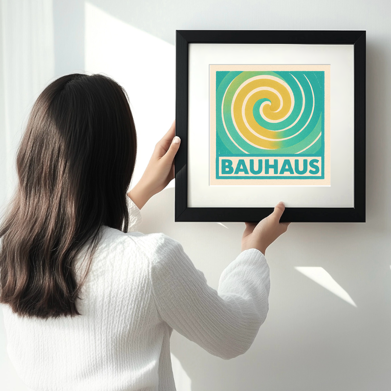 Bauhaus Design Linoprint-Style Art (c431)