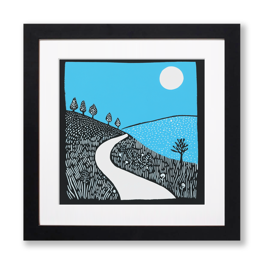 Coastal path Linoprint-Style Art (676-1)