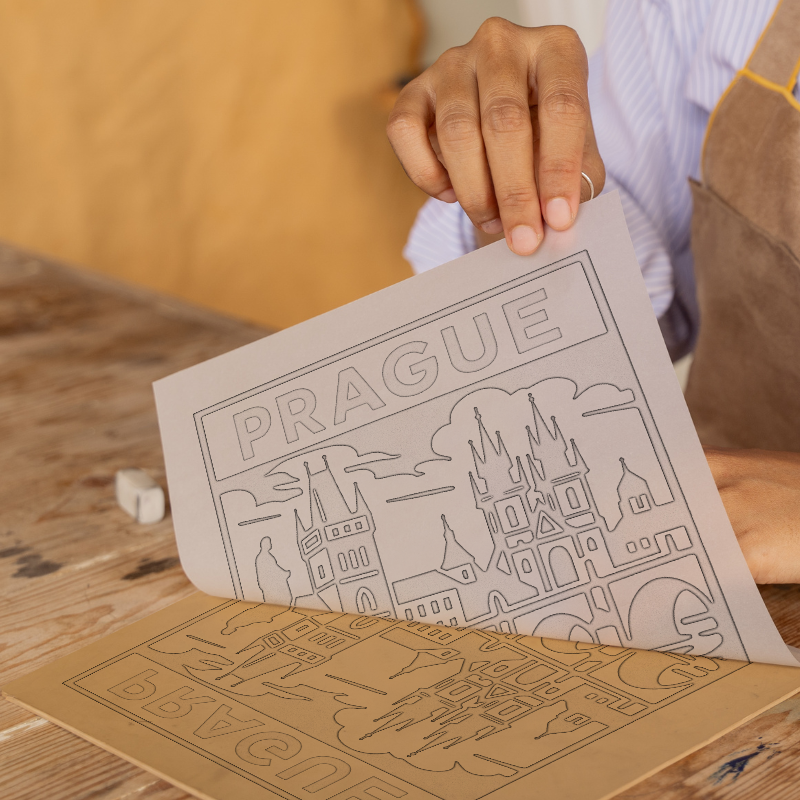 Cities Linoprint-Style Art (c114)