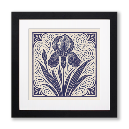 Iris Linoprint-Style Art (c4)