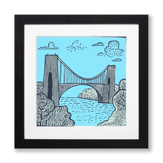 Clifton Suspension Bridge, Bristol Linoprint-Style Art (552-1)