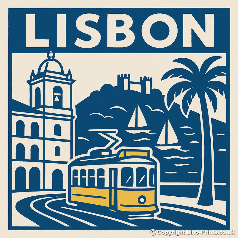 Cities Linoprint-Style Art (c162)