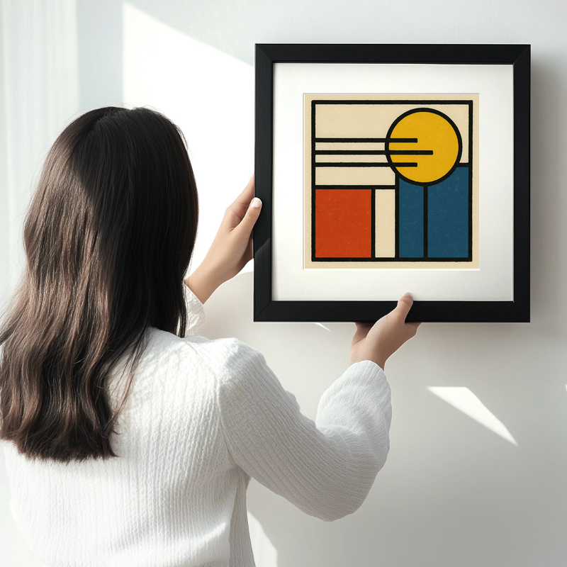 Bauhaus Design Linoprint-Style Art (c442)