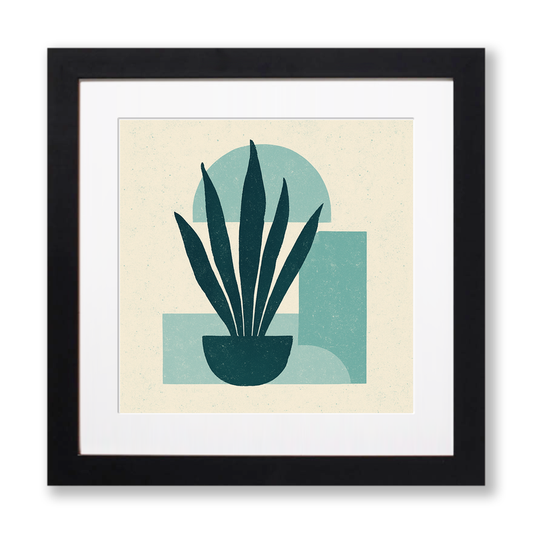Flowers and Plants Linoprint-Style Art (c523)