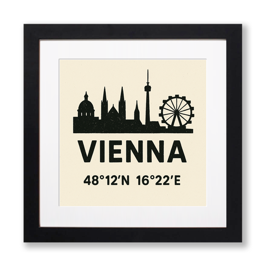 Place Coordinates Linoprint-Style Art (c309)