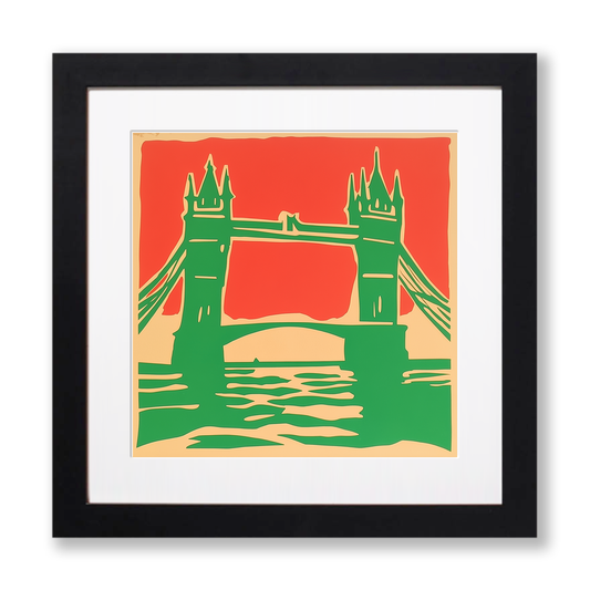Tower Bridge, London Linoprint-Style Art (361-1)
