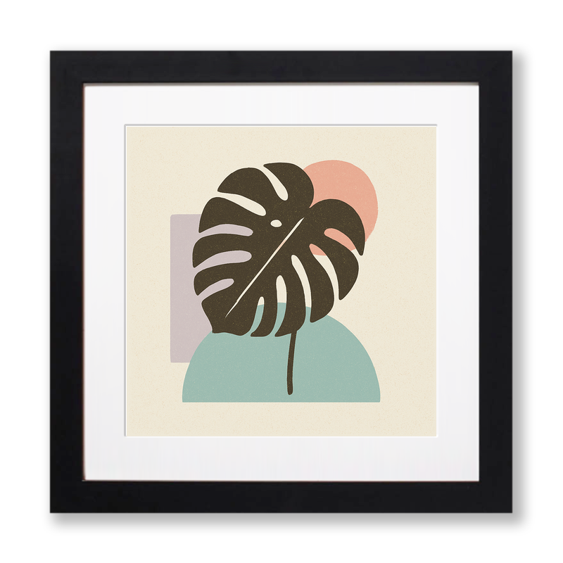 Flowers and Plants Linoprint-Style Art (c502)