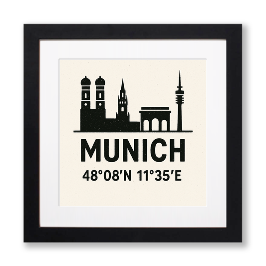 Place Coordinates Linoprint-Style Art (c254)