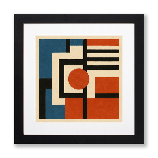 Bauhaus Design Linoprint-Style Art (c408)