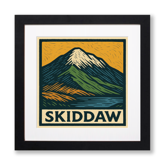Mountains Linoprint-Style Art (c392)