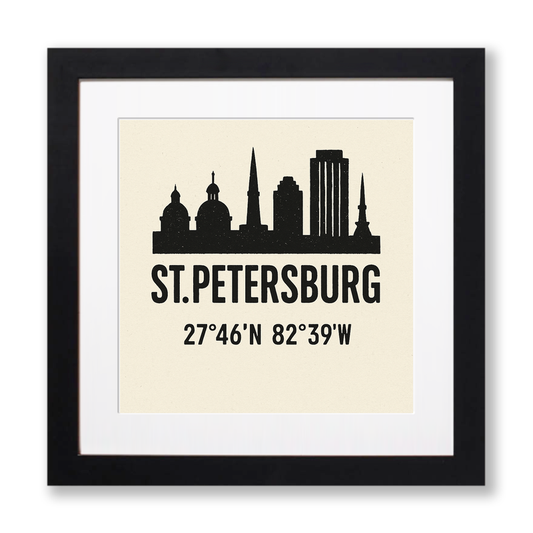 Place Coordinates Linoprint-Style Art (c271)