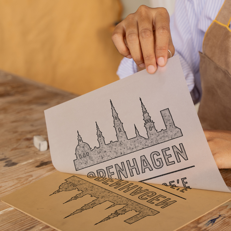 Place Coordinates Linoprint-Style Art (c298)
