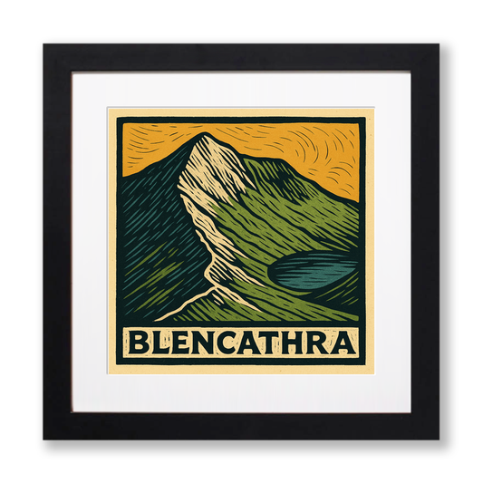 Mountains Linoprint-Style Art (c393)