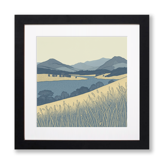 Latrigg in the Lake District Linoprint-Style Art (2475-3)