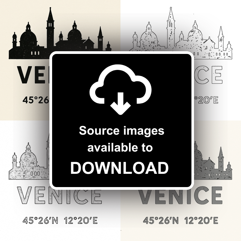 Place Coordinates Linoprint-Style Art (c269)