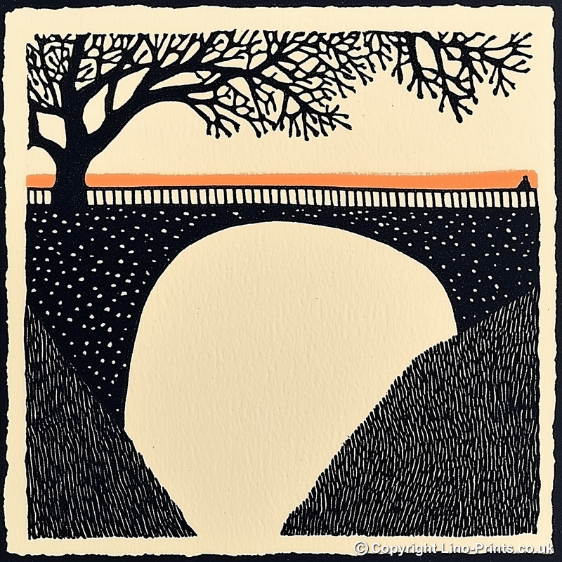 Clifton Suspension Bridge, Bristol Linoprint-Style Art (170-2)