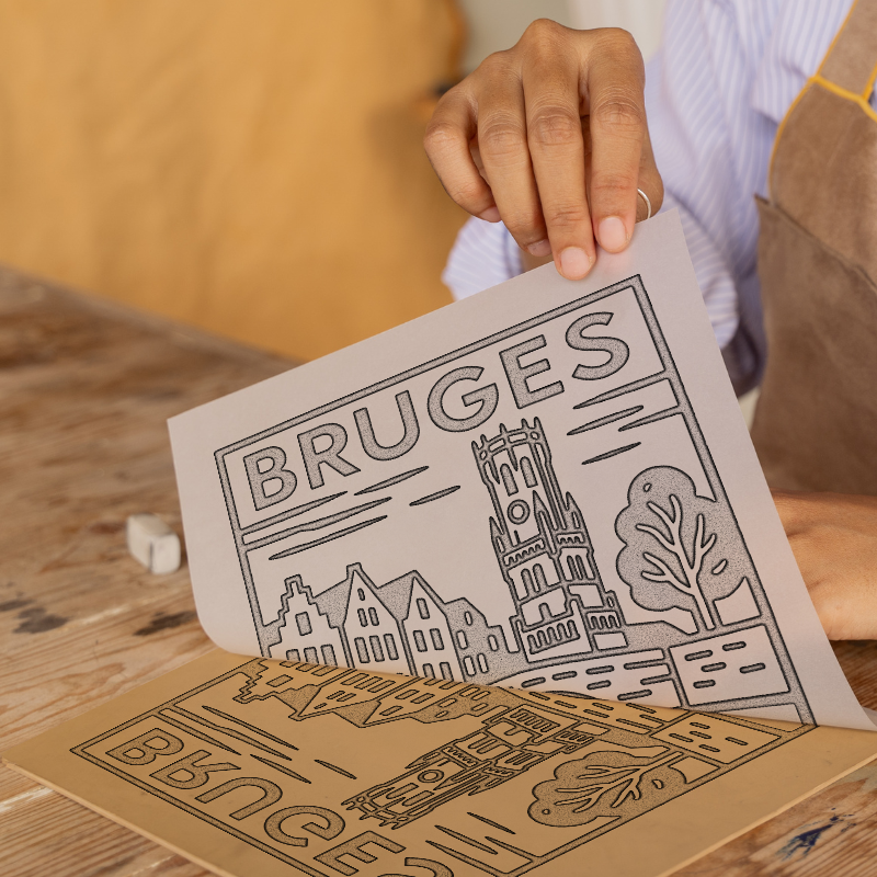 Cities Linoprint-Style Art (c226)