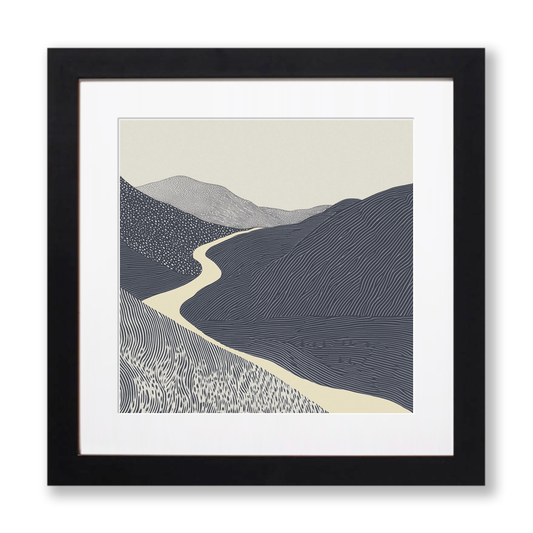 Scree slope pattern Linoprint-Style Art (2538-2)