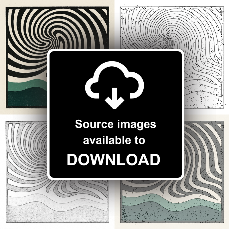 Bauhaus Design Linoprint-Style Art (c416)